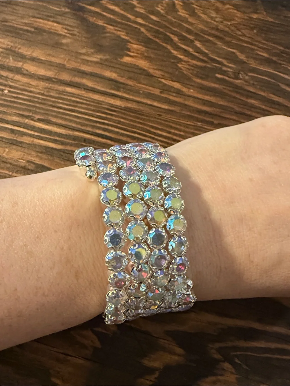 Sparkly Rhinestone Bracelet Bangle Cuff Glamorous Statement Jewelry
